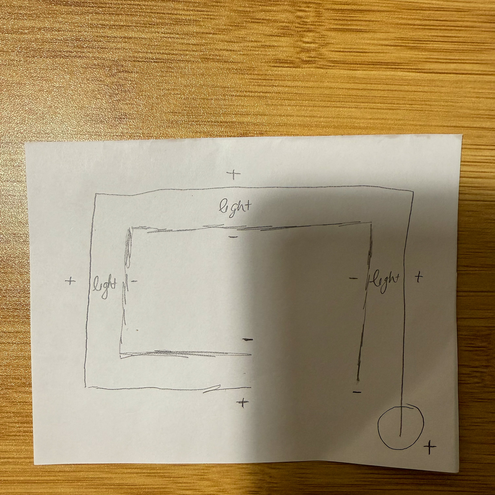 Sketching out the circuit outline. In this case, it's parallel circuit.