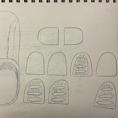 Sketch of LED lights placement on the circuit