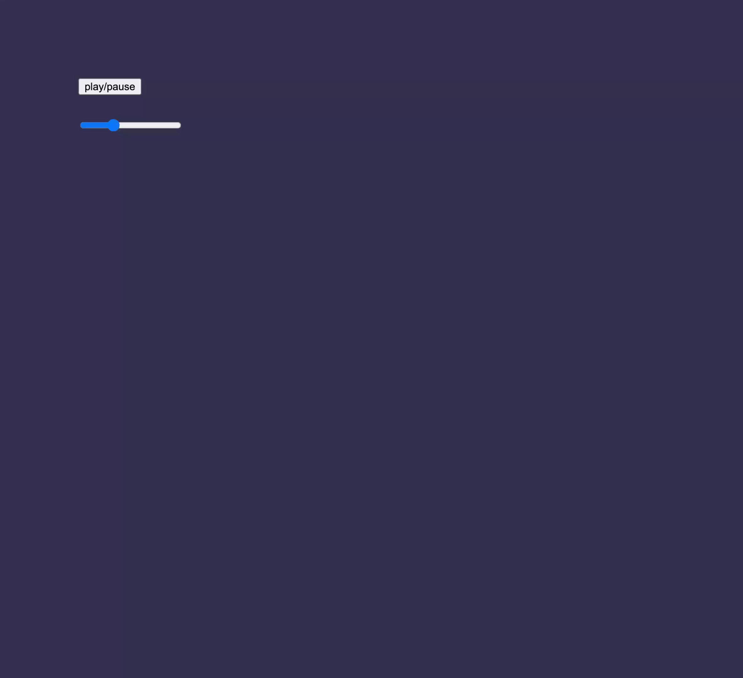 A slider controls the sound frequency, and a dynamic sine wave moves across the canvas, changing shape and color based on the frequency.